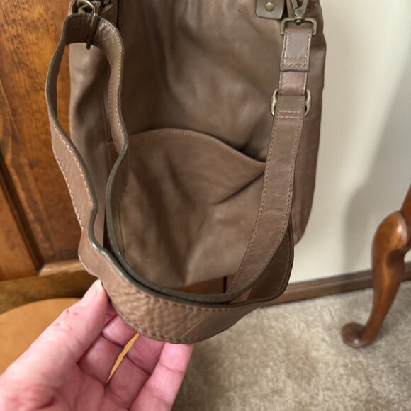 J. Jill Brown Leather Shoulder/Crossbody Hobo Bag - Picture 2 of 12